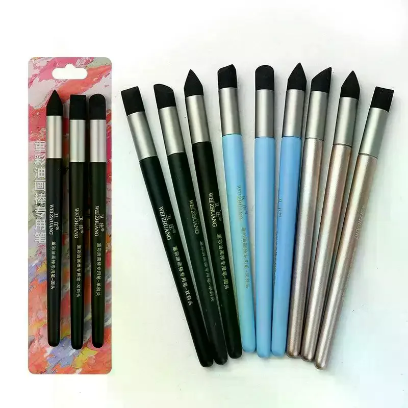Soft Sponge Mixing Stumps, Oil Pastel Smudge Pen Multi Shape Tips For Artists Drawing Painting 2/3Pcs