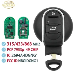SUPERKEY For BMW MINI Cooper F-series  2014 - 2018 F55 F56 Keyless Smart Car Key 315 433 868 MHZ ID49 PCF7945 PCF7953 NBGIDGNG1