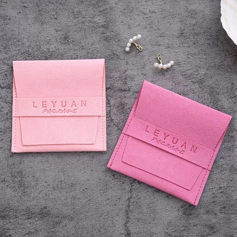 

500 шт./лот, оптовая продажа, индивидуальная печать логотипа, мешочки из микрофибры для хранения ювелирных изделий: ожерелий, колец, серег, подарочная упаковка