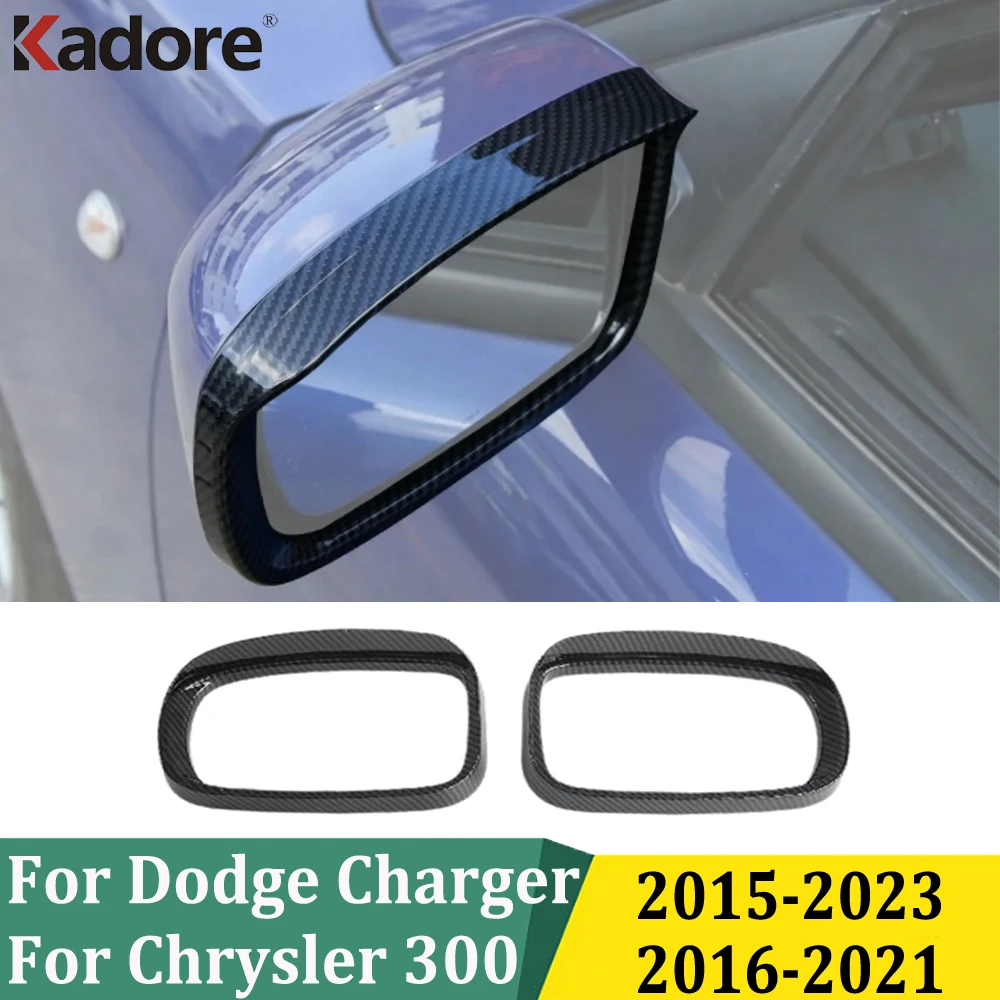 

For Chrysler 300 2015-2023 & For Dodge Charger 2016-2021 Side Door Rearview Mirror Cover Rain Guard Visor Trim Car Accessories
