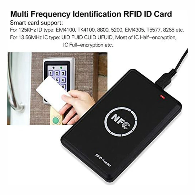 Imagem -05 - Smart Access Control Cartão Copiadora Leitor Rfid Escritor 125khz Cartão Duplicador 13.56mhz Encrypted Card Decoder Tag Nfc