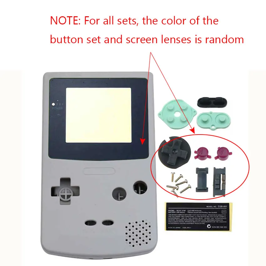 YuXi per Gameboy Color GBC custodia per Console di gioco classica custodia in plastica con pulsanti cuscinetti in gomma conduttiva