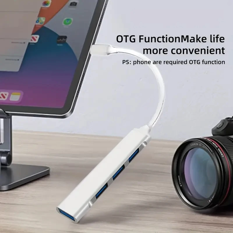 1 Buah 4 Port Multi Splitter Tipe C HUB 3.0 USB 3.1 Adaptor OTG untuk Xiaomi Lenovo Macbook 13 15 Air Pro PC Aksesori Komputer