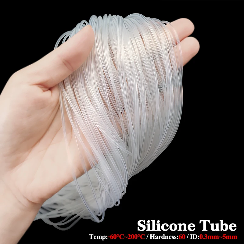 

High Temp Resistant Small Capillary Silicone Rubber Hose ID 0.5 0.6 1 1.5 2 2.5 3 4 5mm Food Grade Clear Flexible Silicone Tube