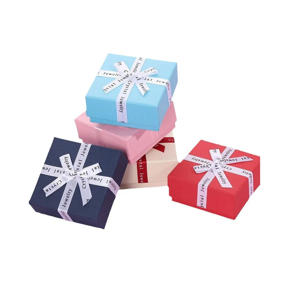 24 Stück neuartige Schmuck-Geschenkboxen mit Schleifenverschluss für Ringe, Ohrringe, Anhänger, Manschettenknöpfe, Broschen, Halsketten, Kopfhörer, Armbänder, mit Papierdeckel zur Aufbewahrung – Detail 4