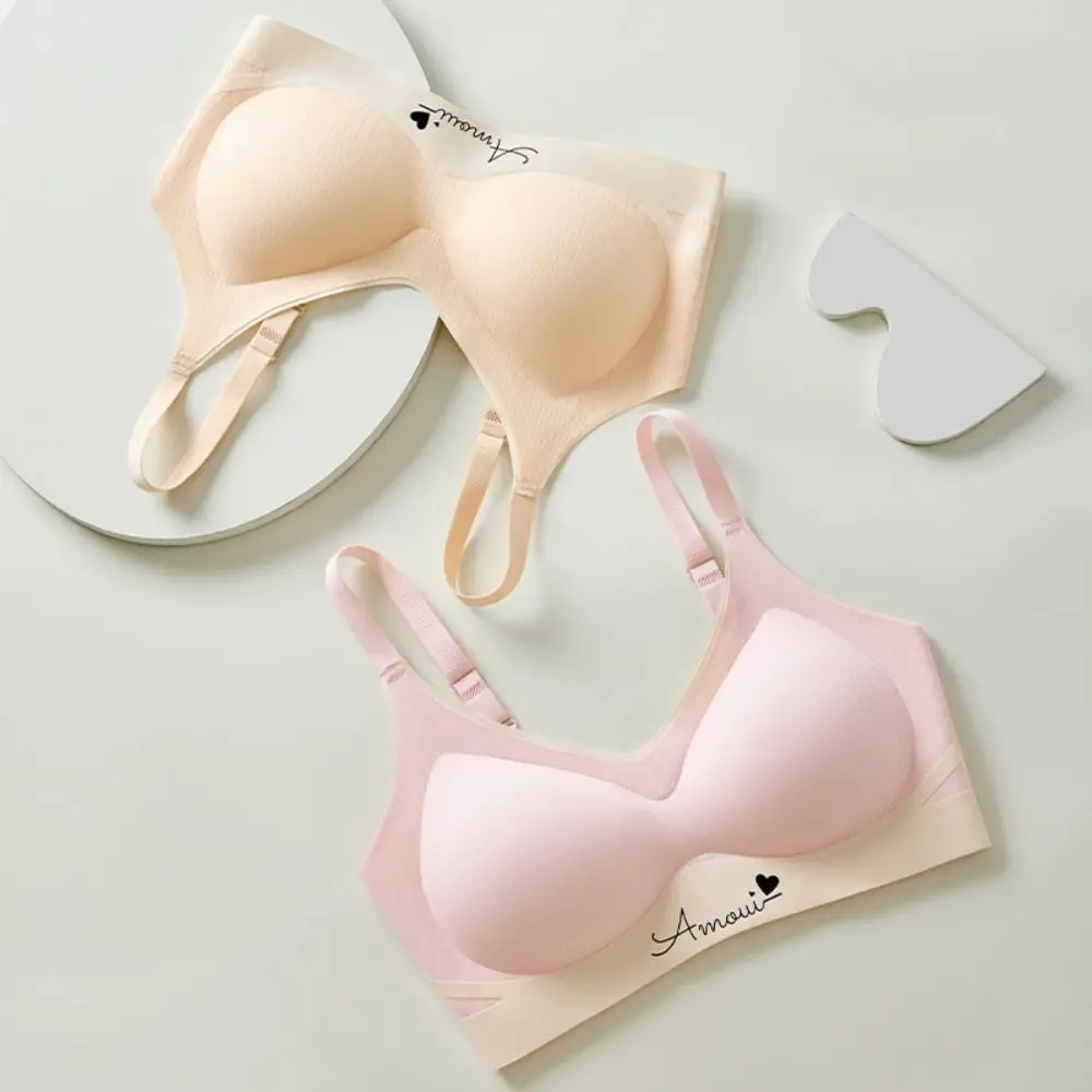 

Push Up Wireless Deep V Bras Close-fitting Shockproof Underwear for Women Lingerie Color Blocking Seamless Brassiere Gifts