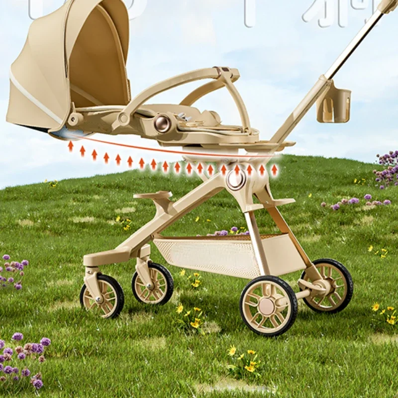 Baby walking artifact can sit and lie down two-way high landscape ultra-lightweight folding children