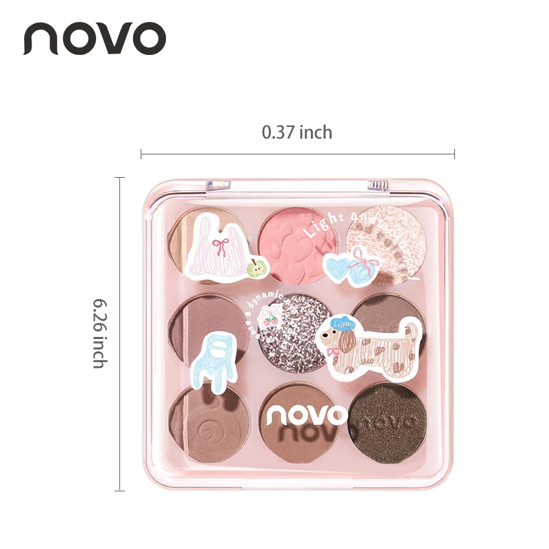 かわいい漫画アイシャドウパレットマットシマーナチュラルロングラスティング防水ブレンド可能 9 色高着色アイメイク