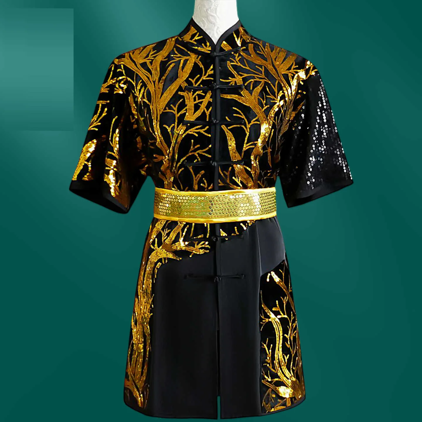 Black imitation silk short sleeves do not support returns, exchanges, or modifications