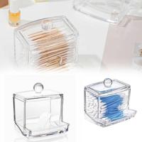 Cotton Swab Storage Box Toothpick Storage Box Makeup Pen Storage Organizers Transparent Dustproof Box Home Organization