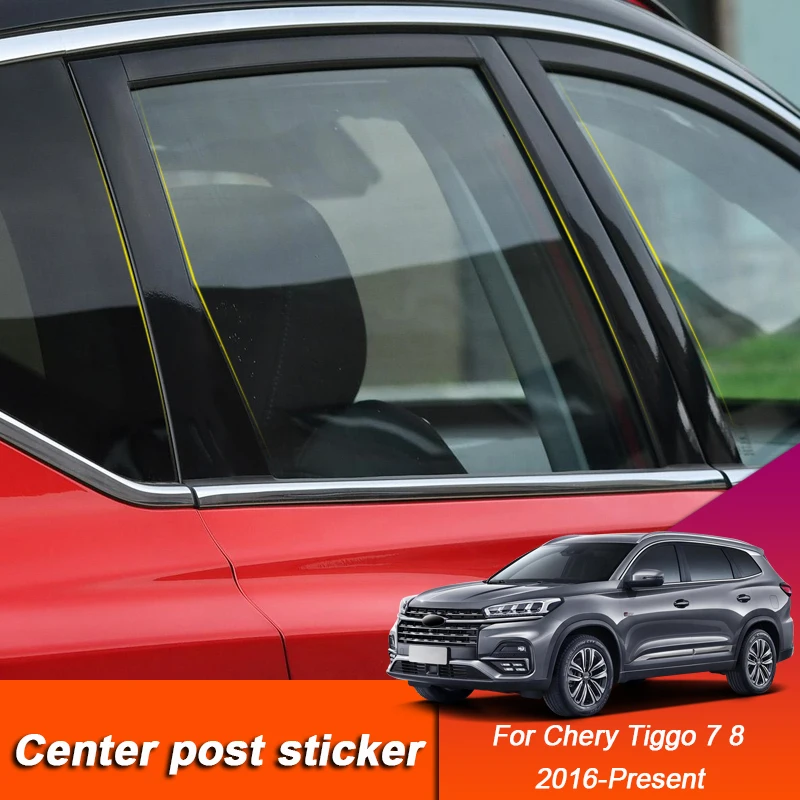 For Chery 7 Pro 8 Plus 2016-Present Car Styling Window Center Pillar Sticker PVC Trim Anti-Scratch Film Auto Accessories