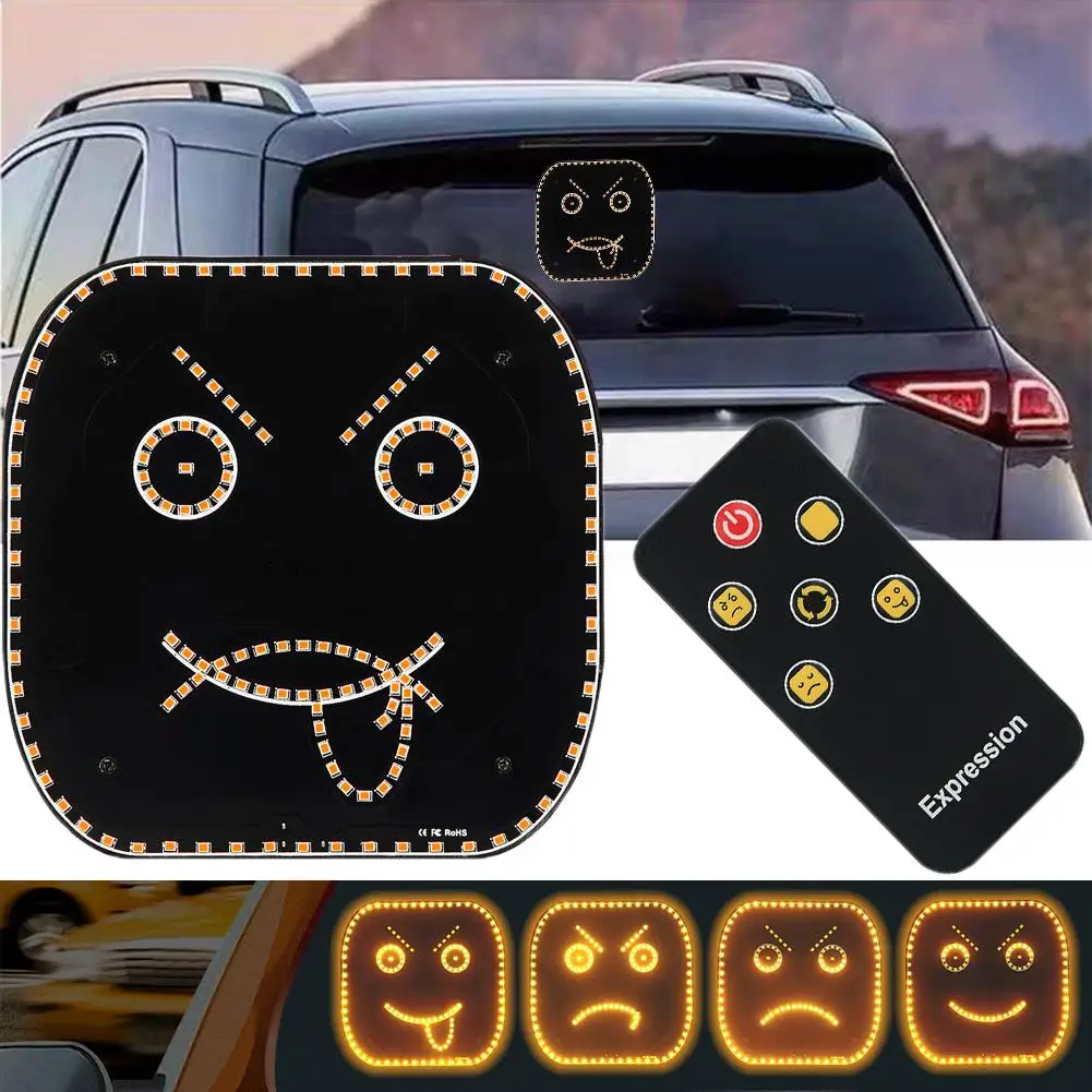 New Car Expression Smile Light With Remote Control Rage Road Gesture Light Face Led Light Car Night Light Warn Lighting Mod I2j7