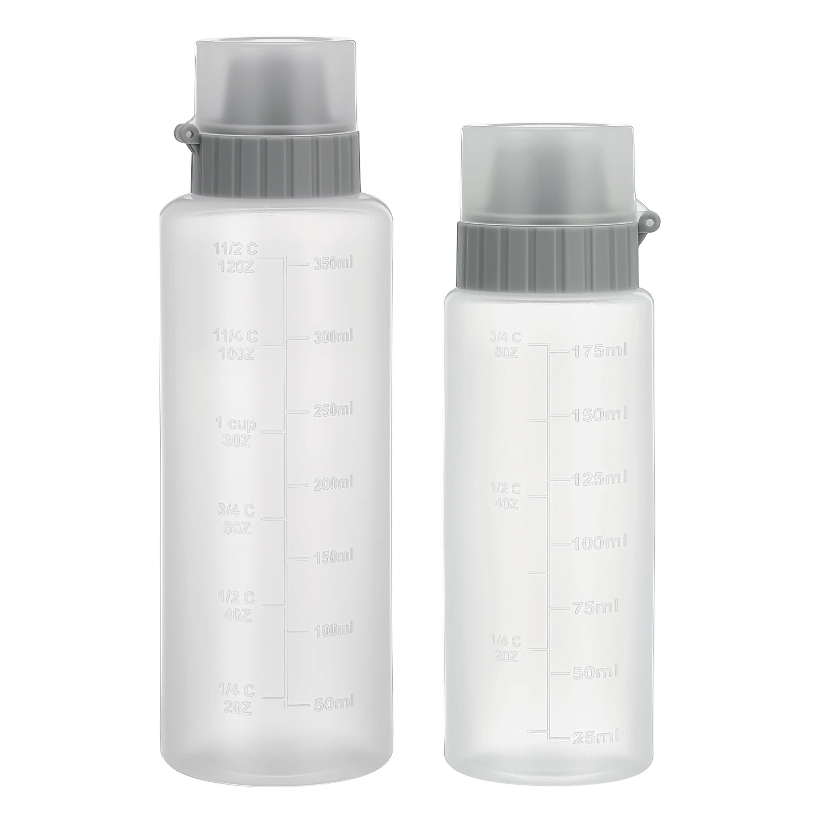 

2Pcs Squeeze Sauce Bottles with Scale Salad Dressing Jam Condiment Dispenser Kitchen Storage Container Leakproof