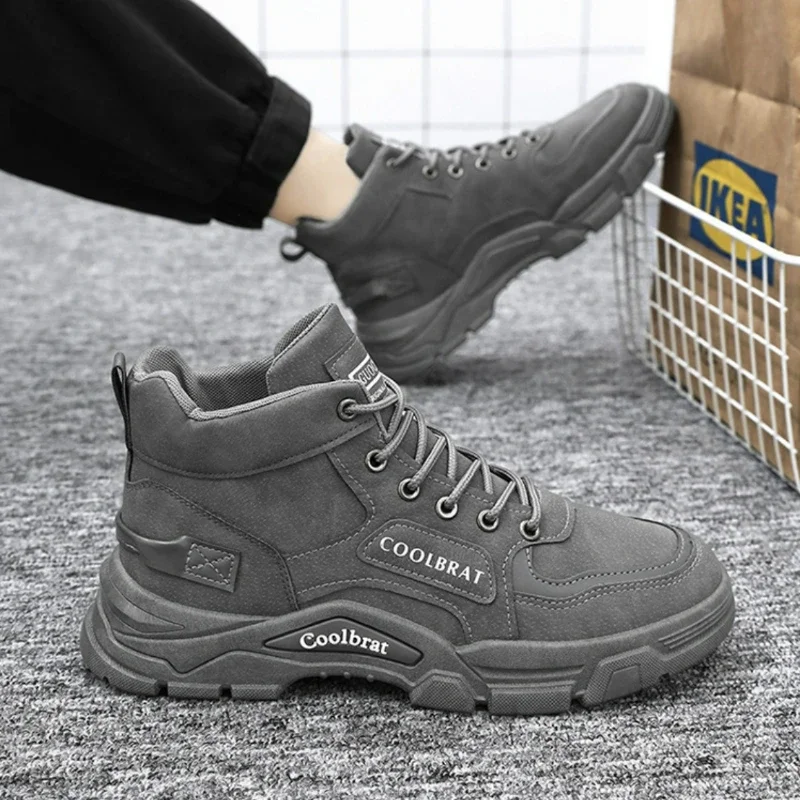 

2026 Men Boots Fashion High Top Sports Shoes High End Designer Ankle Boots for Man Comfort Thick Sole Casual Boot Zapatos Hombre