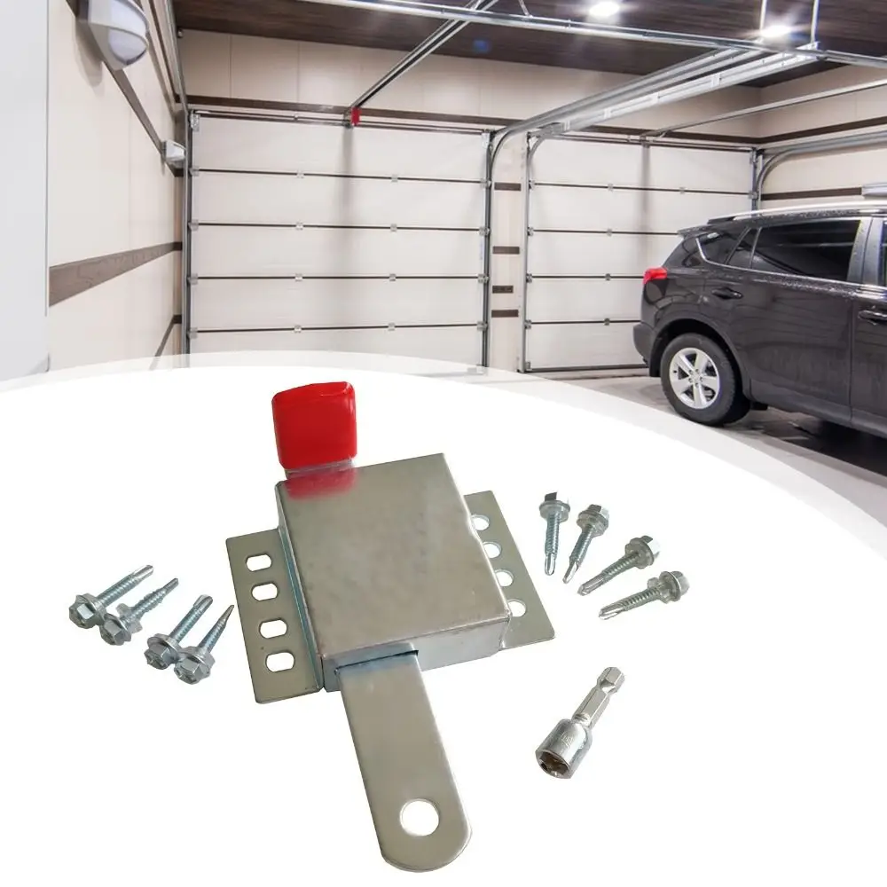 

Galvanized Steel Garage Door Locks Rust Resistant Dual Side Installation Heavy Duty Door Lock Manual Open Thicken Construction