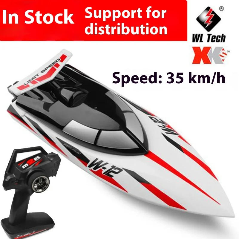 

New Weili WL912-A anti rollover simulation remote control high-speed boat 2.4G charging remote control speedboat model remote co