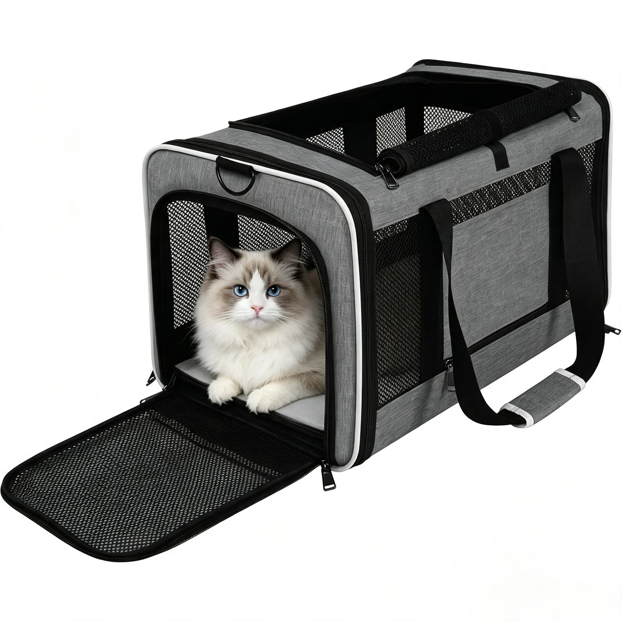 JTPAWS Cat Carrier Bag Soft Pet Travel Bag Portable Small Dog Puppy Car Travel Kennel Carry Case, Kitty Cage Medium Cat