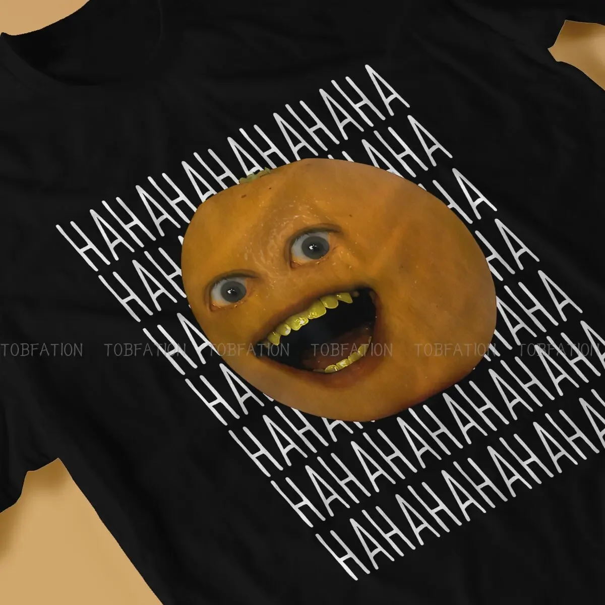 Annoying Orange Ha Ha Ha Round Collar TShirt Fruit Fabric Classic T Shirt Man's Clothes Individuality Big Sale