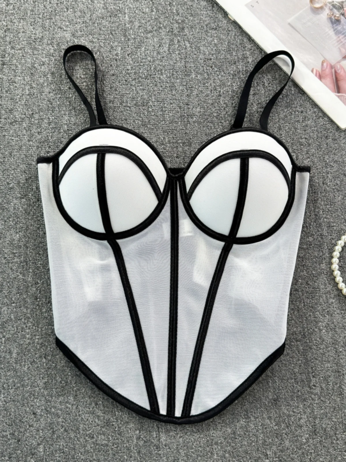 Low Cut Wrap Chest Vest Women's Body Shape Show Waist Slimming Color Block Sexy Summer New Korean Style Top Trendy