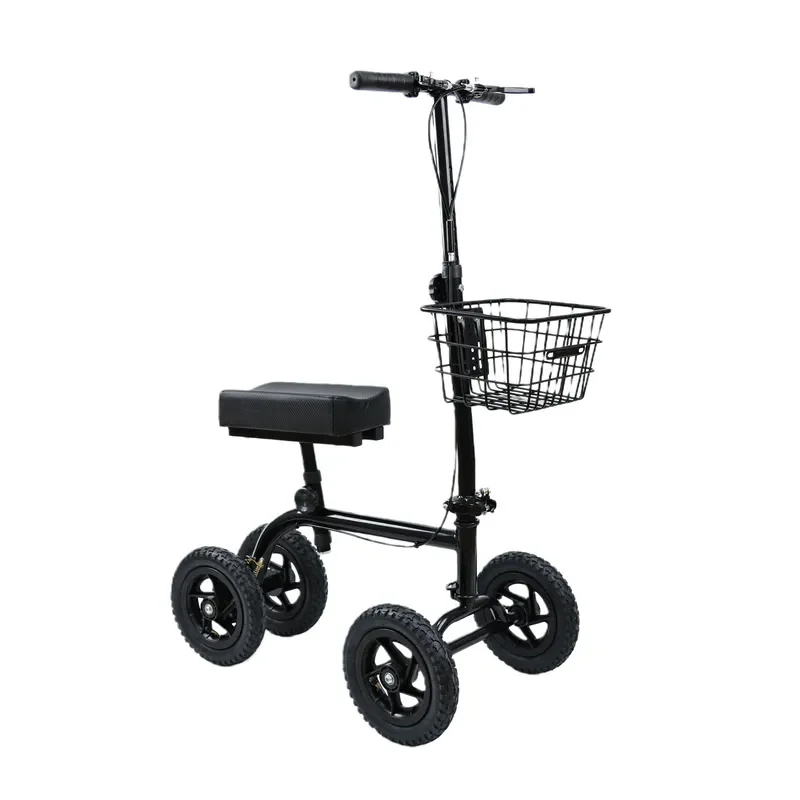 Adjustable Knee Walker Scooter for Broken Leg Recovery Outdoor All Terrain Steerable Mobility Aid Safety Equipment Support