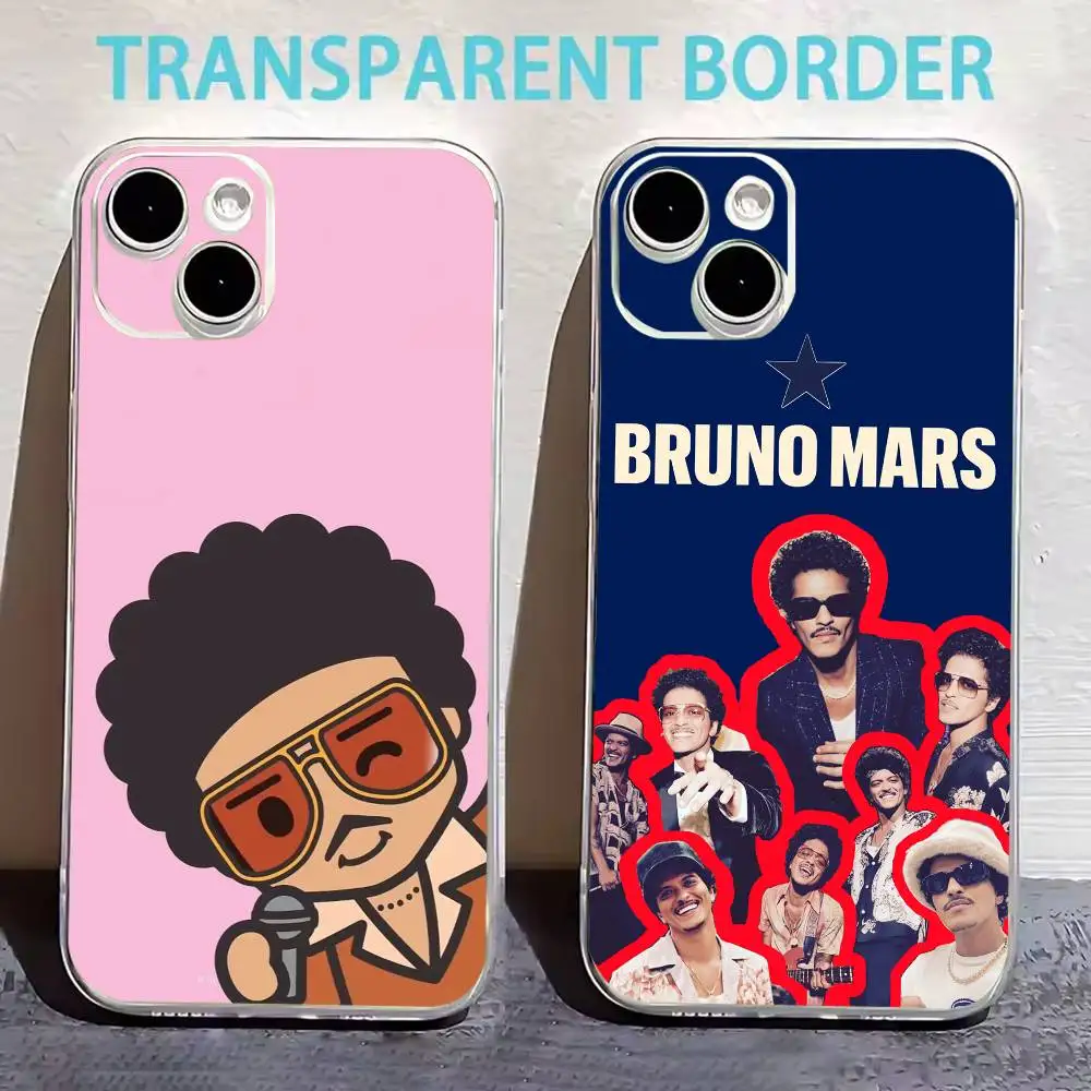 

Singer Bruno Mars Phone Case For iPhone17,16,15,14,13,12,11 Plus,Pro Max Soft Transparent Cover