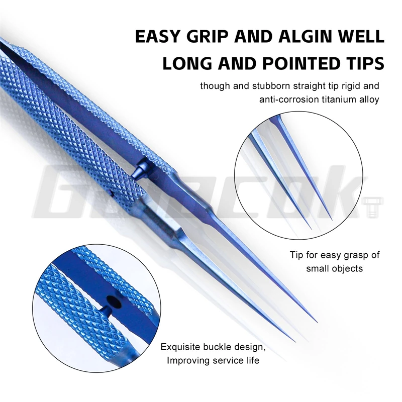 Titanium Alloy Precision Tweezers for Electronic Repair Non-magnetic Fine-point Forceps for Motherboard Fingerprint Detection image 2