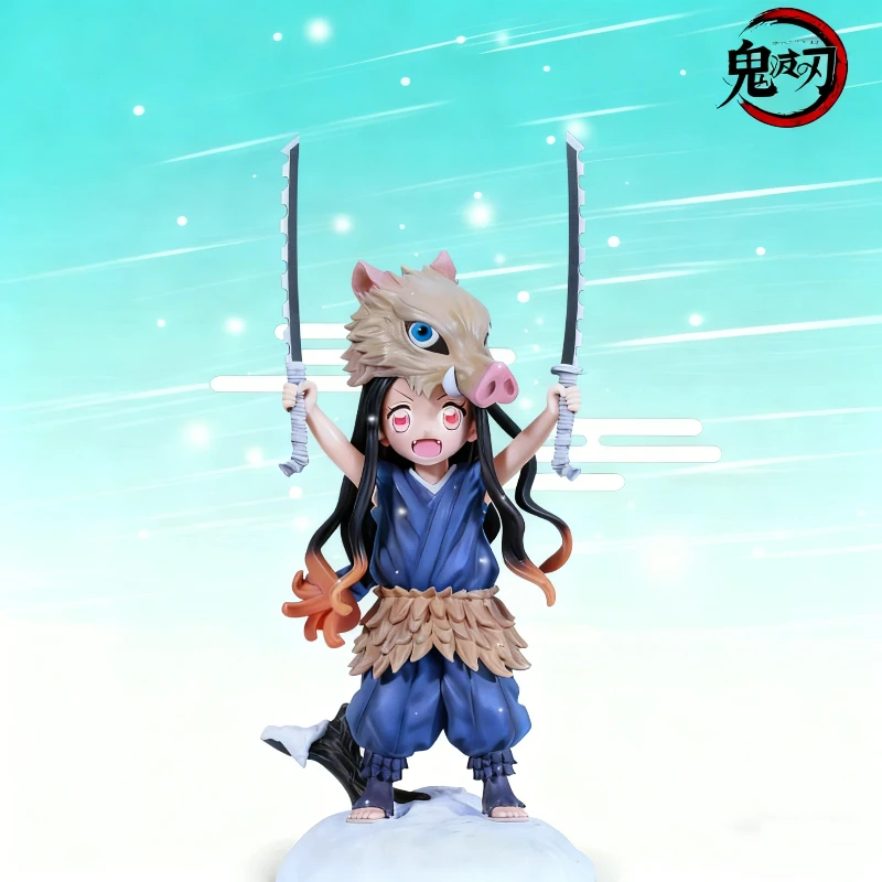 Demon Slayer 20cm Kamado Nezuko Cos Hashibira Inosuke figuras de Anime de pie estatua de PVC modelo de juguete decoración de escritorio regalo coleccionable