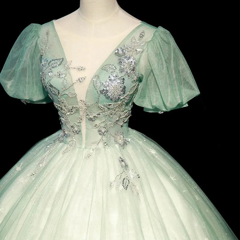 DSP Quinceanera Dresses 2024 Puffy Sleeves Vestidos De 15 Anos Prom Party Gown with Appliques