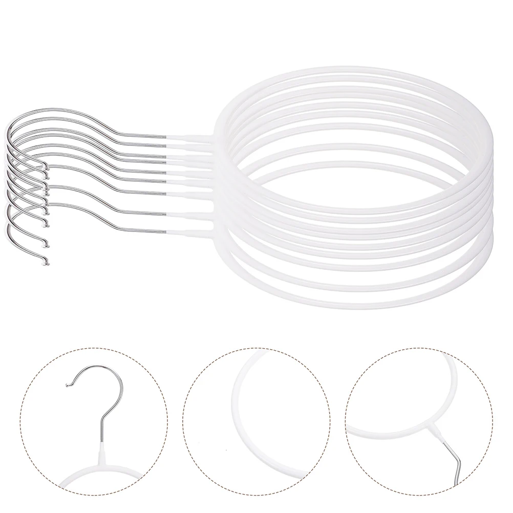 

10 PCS Belt Scarf Ring Tie Organizer Wardrobe Hanger Holder for Closet White Storage Man