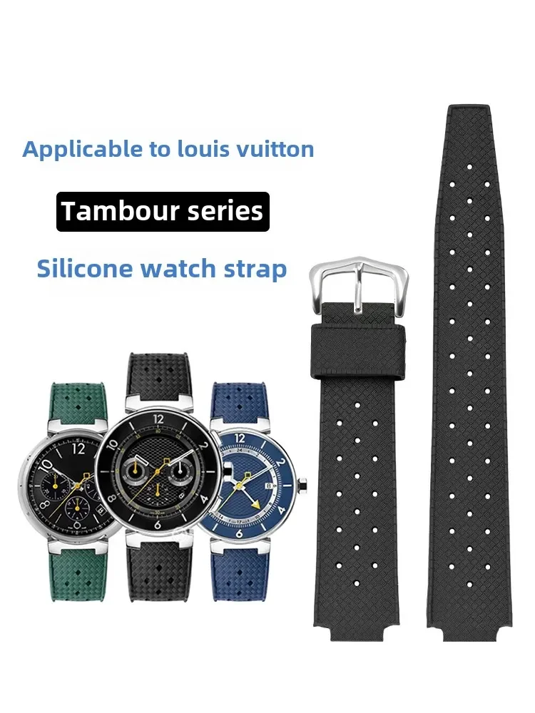 

Rubber Strap for LV Louis Vuitton Tambour Series Sports Waterproof Convex Bracelet Men's 20mm