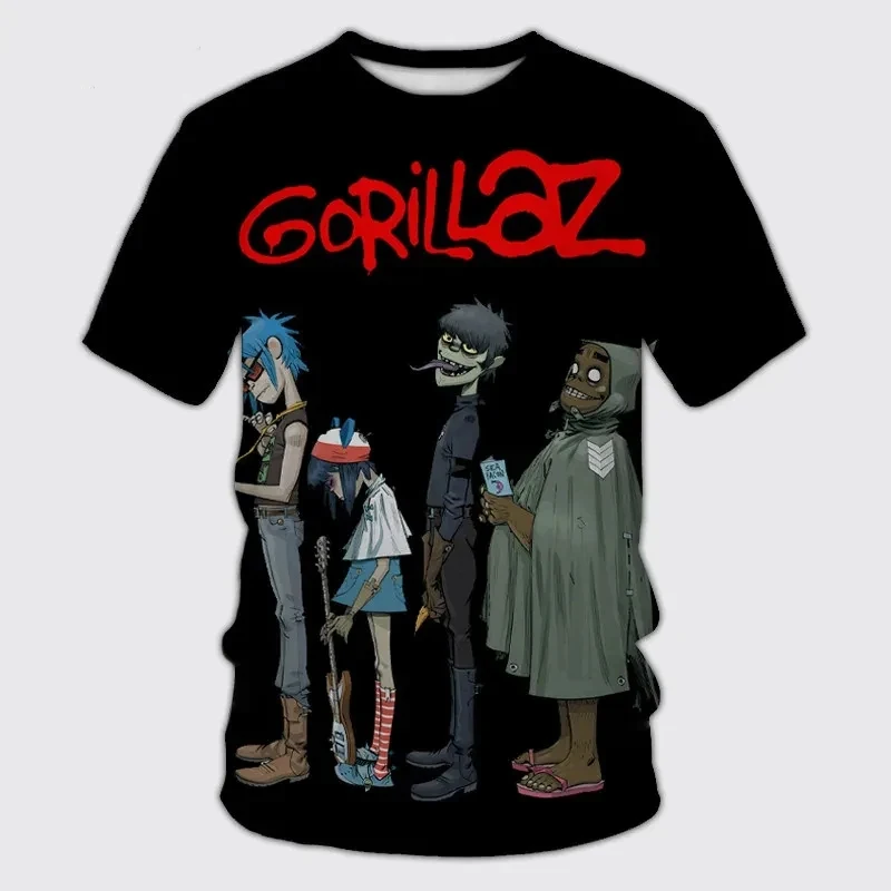 Rock Band Gorillaz 3D Print Man/ Women Casual Fashion Round Neck T-shirts Kids Short Sleeve Tops Summer Oversized Unisex Clothes