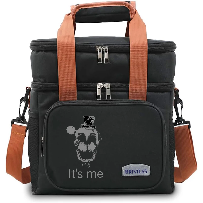 Fnafs طبقة مزدوجة حقيبة الغداء سعة كبيرة مانعة للتسرب حقيبة عزل صبي فتاة أنيمي حقيبة يد موضة الطازجة حفظ حقيبة هدية