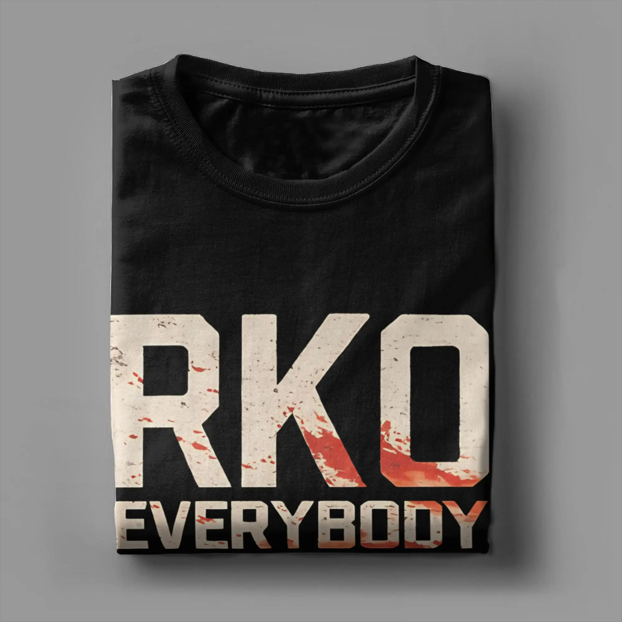 Men T-Shirts Randy RKO Everybody Blood Novelty Cotton Tees Short Sleeve Wrestling Fighting T Shirts Round Collar Graphic Printed