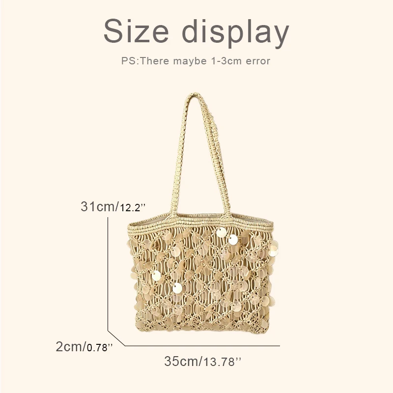 Summer Collection Beach Tote Bags For Women Luxury Designer Handbag Purse 2026 New In Polyester Weaving Hollow Underarm Shoulder