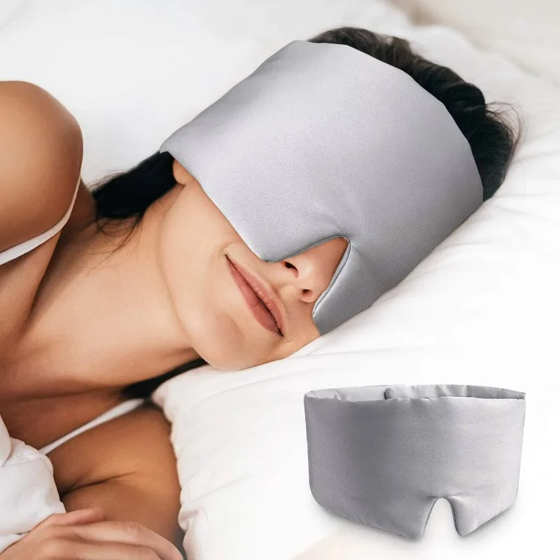 Simulation Silk Cool Soft Travel Eye Mask Skinny Long Help Sleep Blackout Not Strangling Ear Full Package Eye Protection Masks