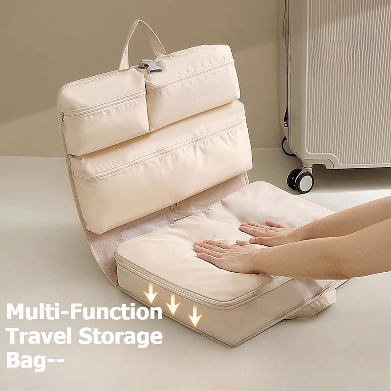 6-in-1 Kompressions-Aufbewahrungsbeutel Reise-Kleidungsorganizer Faltbare Hängende Gepäcktasche für Unterwäsche und Unterbekleidung