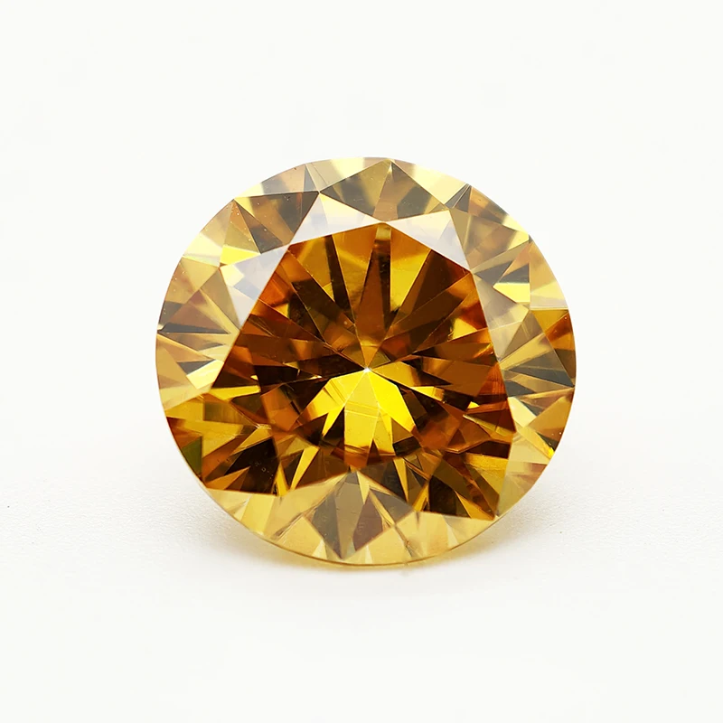 Champagne Color round Cut Moissanite Stone GRA Certified VVS1 Diamond Tester Approved for Jewelry Making