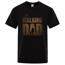 THE WALKING DAD Summer Men Fashion Cotton Tshirt Funny Street Print T Shirts Loose Leisure Short Sleeves Oversized Hip Hop Tees