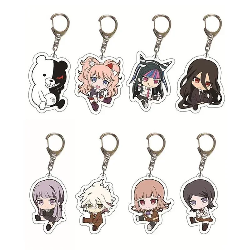 Anime Danganronpa Cosplay Costume Double Sided Acrylic Keychain Collection Anime Game Figures Nanami ChiaKi Key Chain Pendant