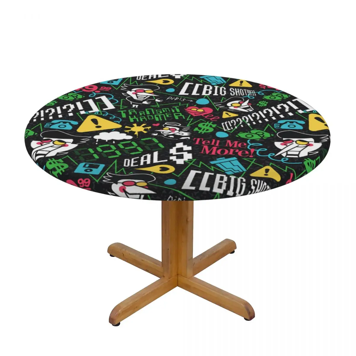 Deltarune SPAMTON G Waterproof Round Tablecloth Oilproof Table Cloth for Kitchen Events Dining Table Cover