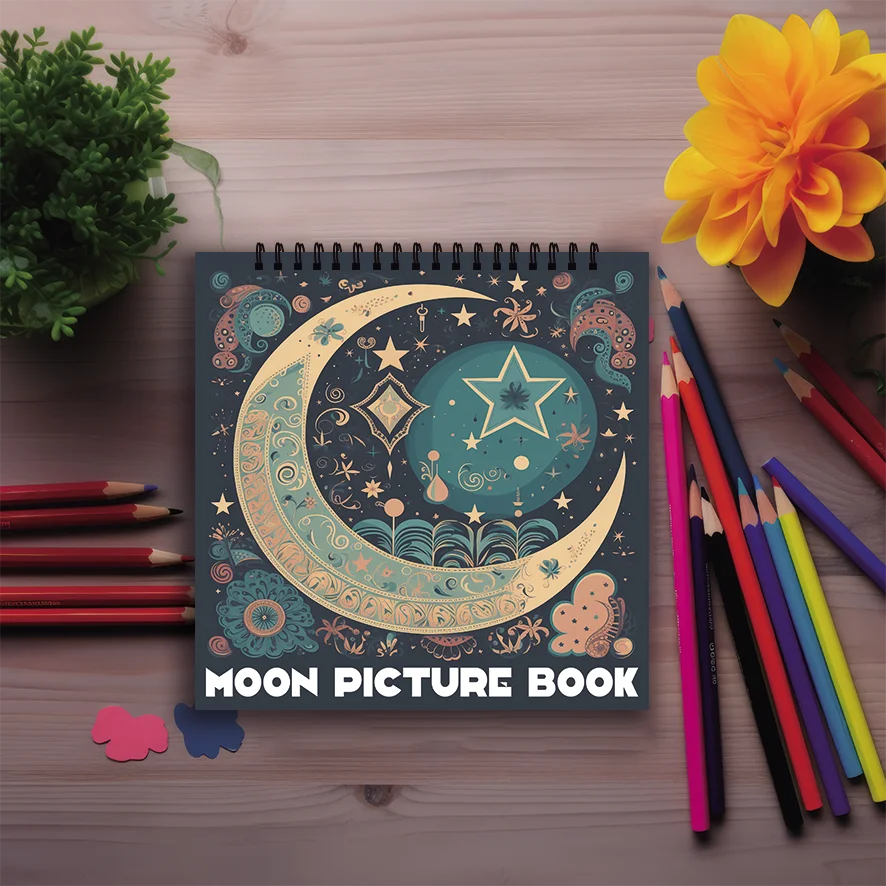 Buku Mewarnai Wanita Dewasa 7.87x 7.87 inci 32 halaman Buku Mewarnai Bulan Membantu menenangkan, hadiah kembali ke sekolah, hadiah untuk keluarga