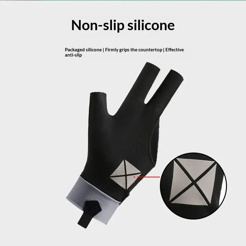 Professioneller Billard-Handschuh für Linkshänder, Silikon-Anti-Rutsch, Elastisch, Atmungsaktiv, 3-Finger-Snooker-Handschuh – Detail 3