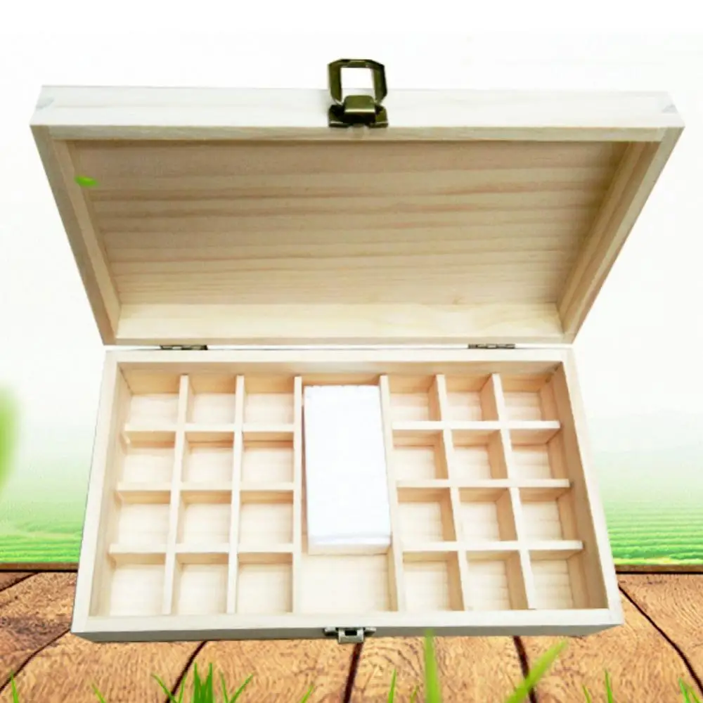 Wooden Essential Oil Box Container Organizer Sturdy Light Weight Excellent Craftsmanship Solid Natural Wood Storage Case 나무 용기