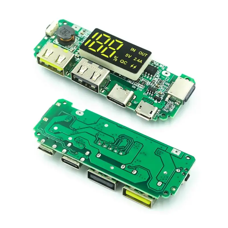 LED Dual USB 5V 2.4A 2A 1A Micro/Type-C USB Mobile Power Bank 18650 Charging Module Lithium Battery Charger Board Circuit Protec