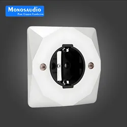 Monosaudio Pure Copper EU Schuko Sockets Connector Rhodium Plated EU Power Outlet Wall Power Sockets AC 250V 16A Powrer Sockets