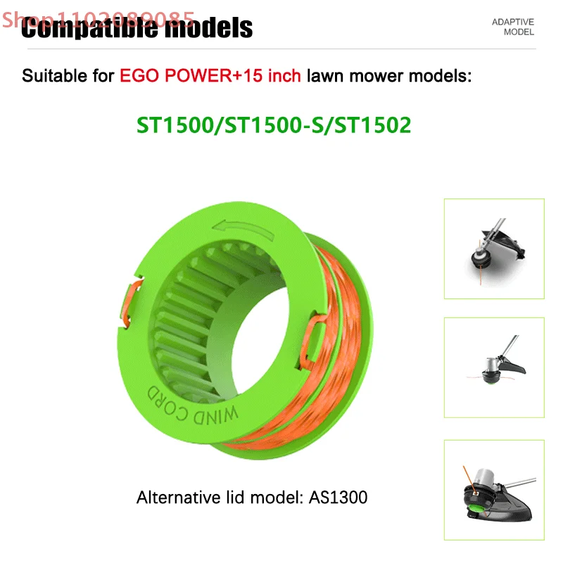 AS1300 Weed Eater String Trimmer Spool For EGO 15-Inch ST1500 ST1500-S,Weed Wacker String Trimmer Line 0.095" 15Ft