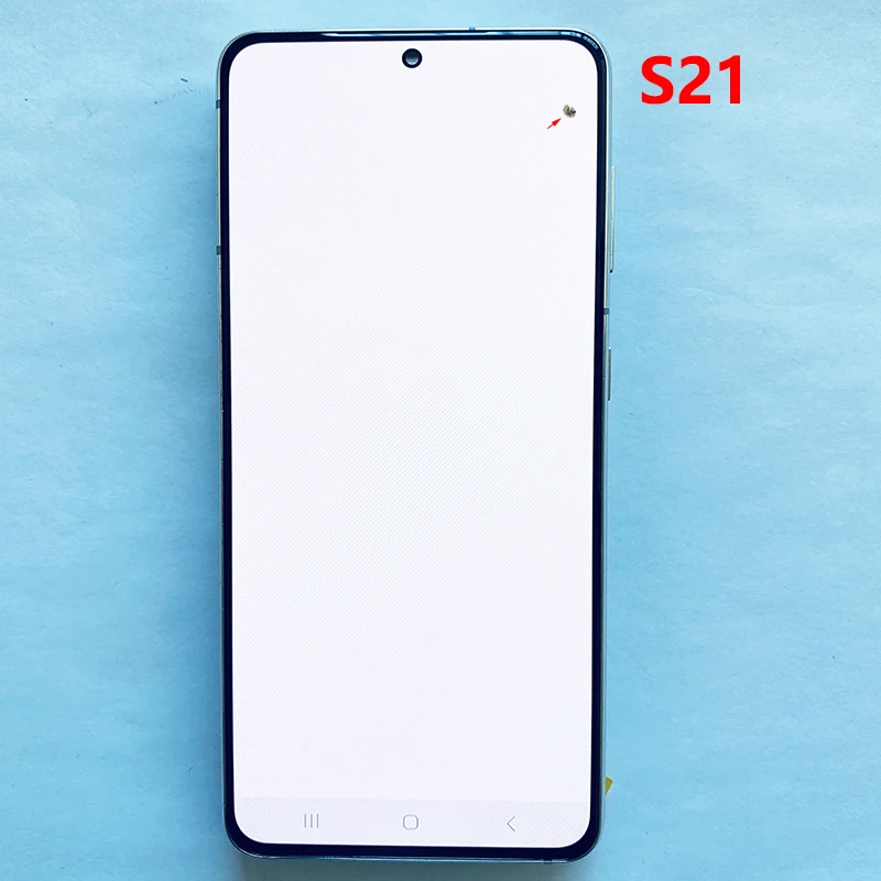 SUPER AMOLED With Scratch Glass Frame Working well For Samsung  S21 G990F G991B LCD Display Touch Screen Assembly With Dot