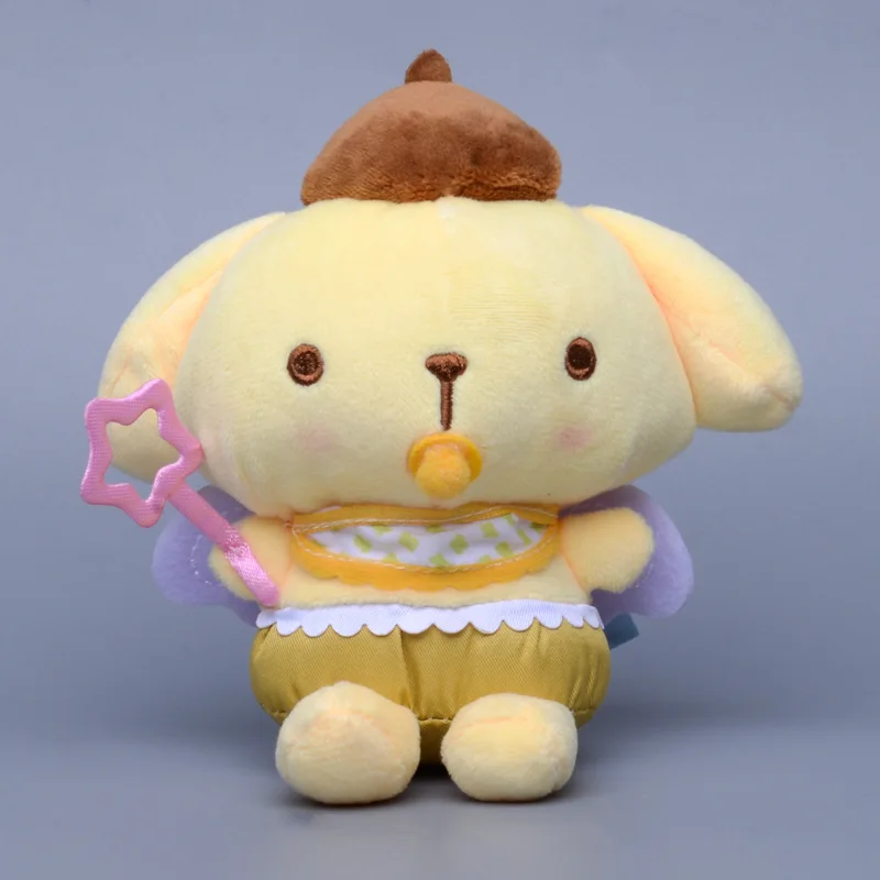 Sanrio Angel Plush Pendant Doll, Baby Wings Series, Kuromi Cinnamoroll My Melody Pompom Purin, Genuine, Fofo, Presente de Aniversário do Kid