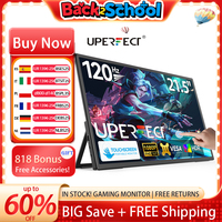 UPERFECT 21.5” 120HZ Touchscreen Portable Monitor Large Gaming Display With HDMI Type C External Screen For Laptops Phones PC