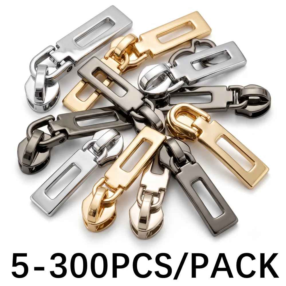 10/100/200/300Pcs 3# Zipper Sliders for Nylon Zippers Clothes Jacket Zip Puller Backpack Zips Head Repair Kit Sewing Accessory
